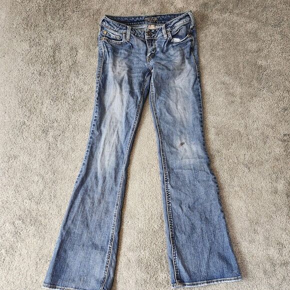 Silver Jeans Aiko Bootcut Womens 27/33 Blue Denim Medium Wash Mid Rise - Picture 3 of 14